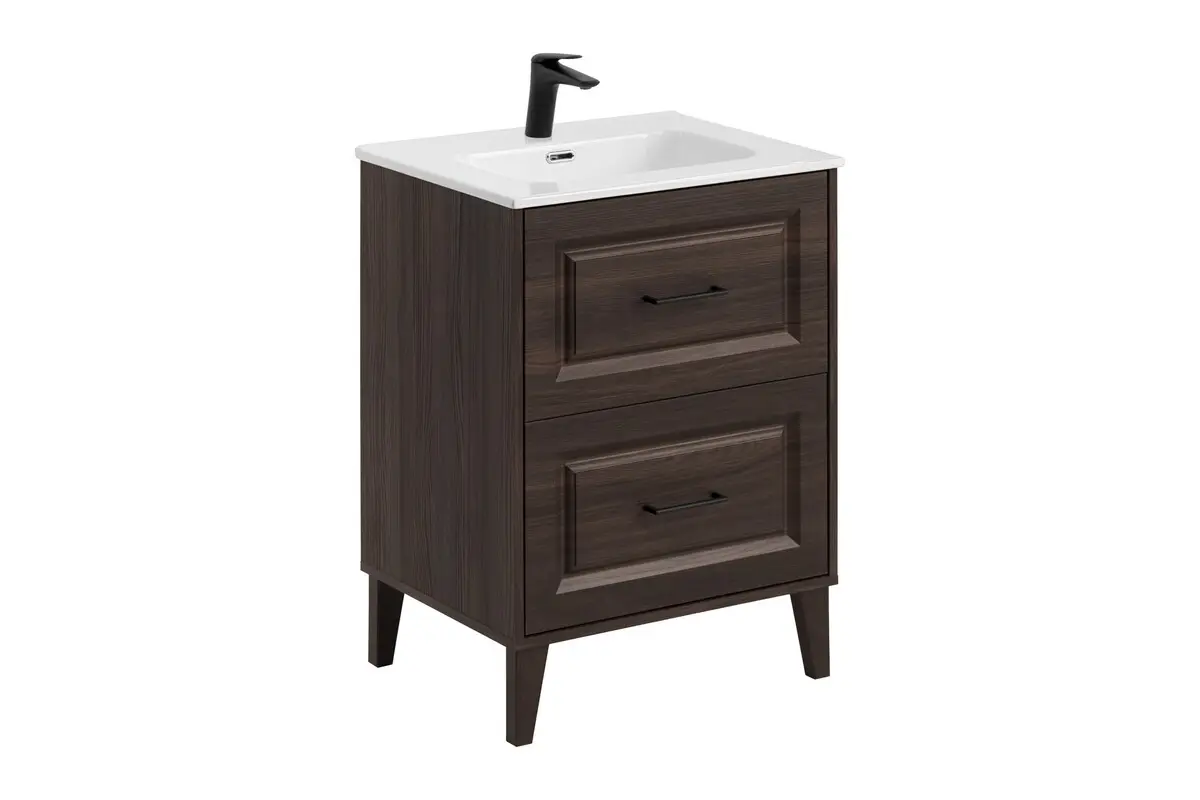 Comad Koupelnová skříňka Dorothy Go se zápustným umyvadlem a baterií 60 cm dub ristretto