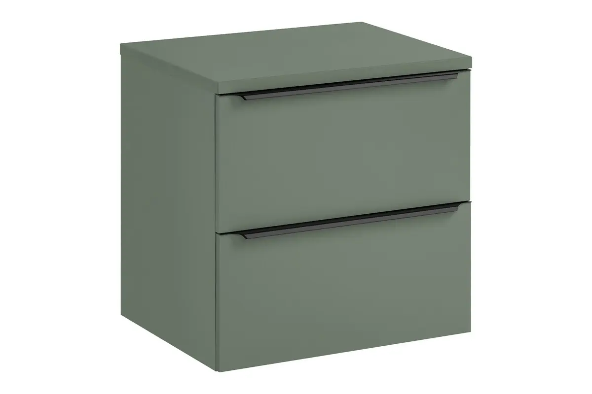 Comad Závěsná skříňka pod umyvadlo Sombra Green s deskou 60 cm reed green