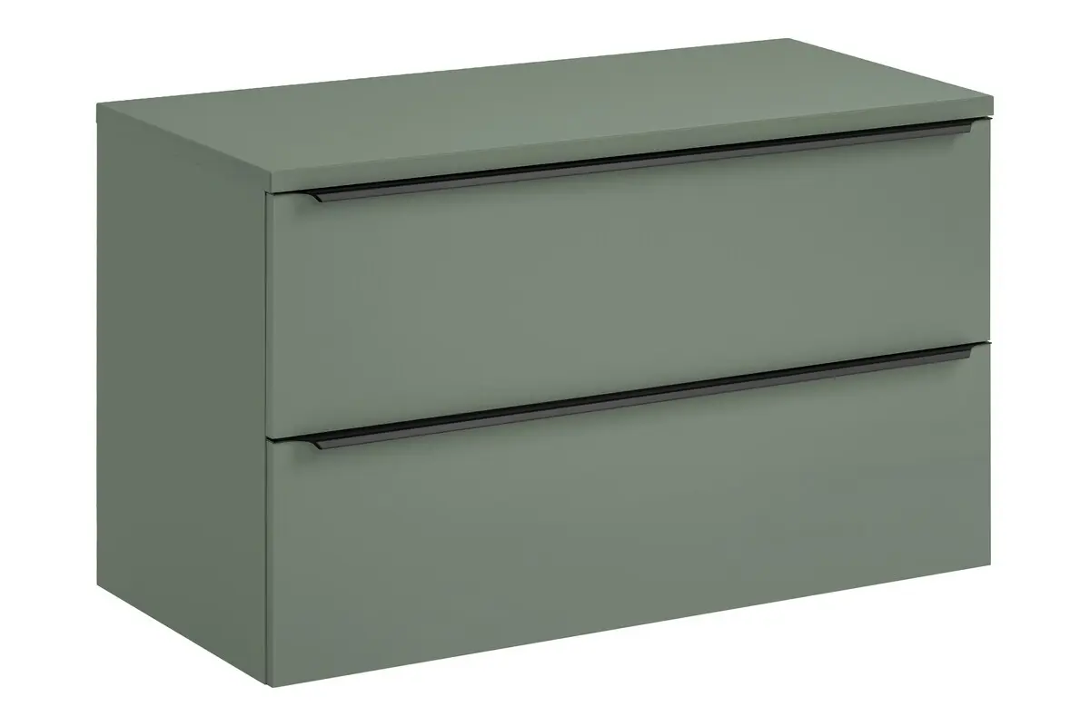 Comad Závěsná skříňka pod umyvadlo Sombra Green s deskou 100 cm reed green