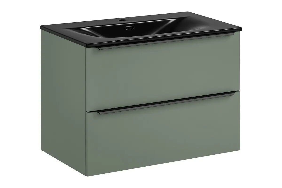 Comad Závěsná skříňka Sombra Green Sky se zápustným umyvadlem 80 cm reed green