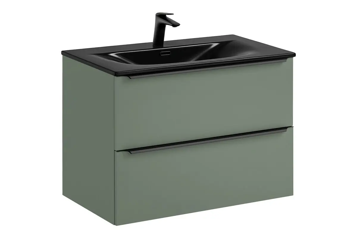 Comad Závěsná skříňka Sombra Green Sky se zápustným umyvadlem a baterií 80 cm reed green