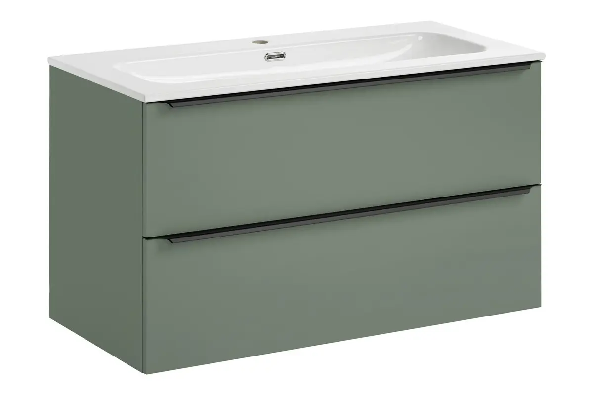 Comad Závěsná skříňka Sombra Green Fly se zápustným umyvadlem 100 cm reed green