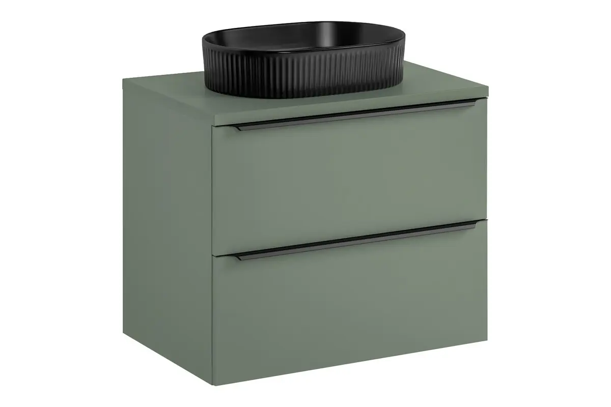 Comad Závěsná skříňka Sombra Green Beyond s deskou a umyvadlem 70 cm reed green