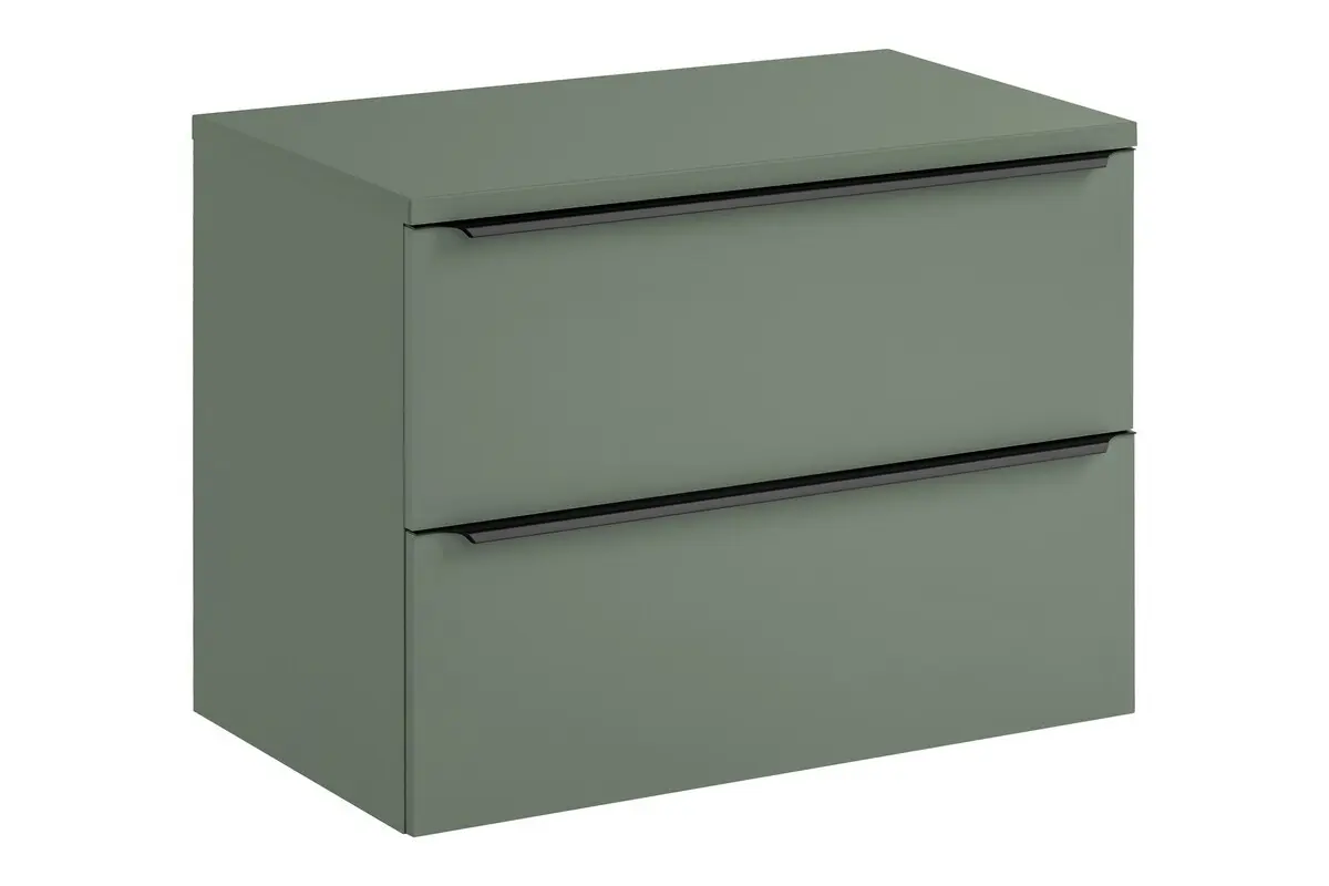Comad Závěsná skříňka pod umyvadlo Sombra Green s deskou 80 cm reed green