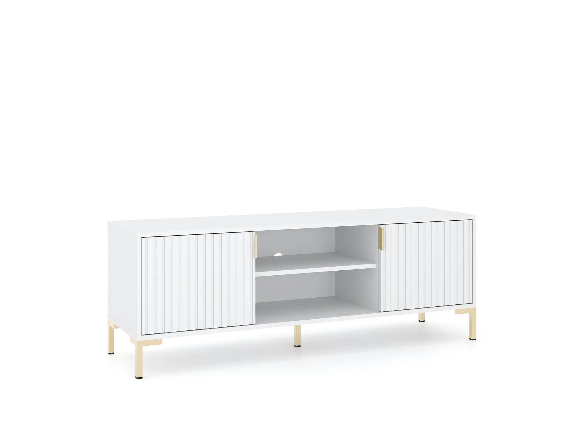 Vivaldi TV stolek Flinn 140 cm bílý/zlatý