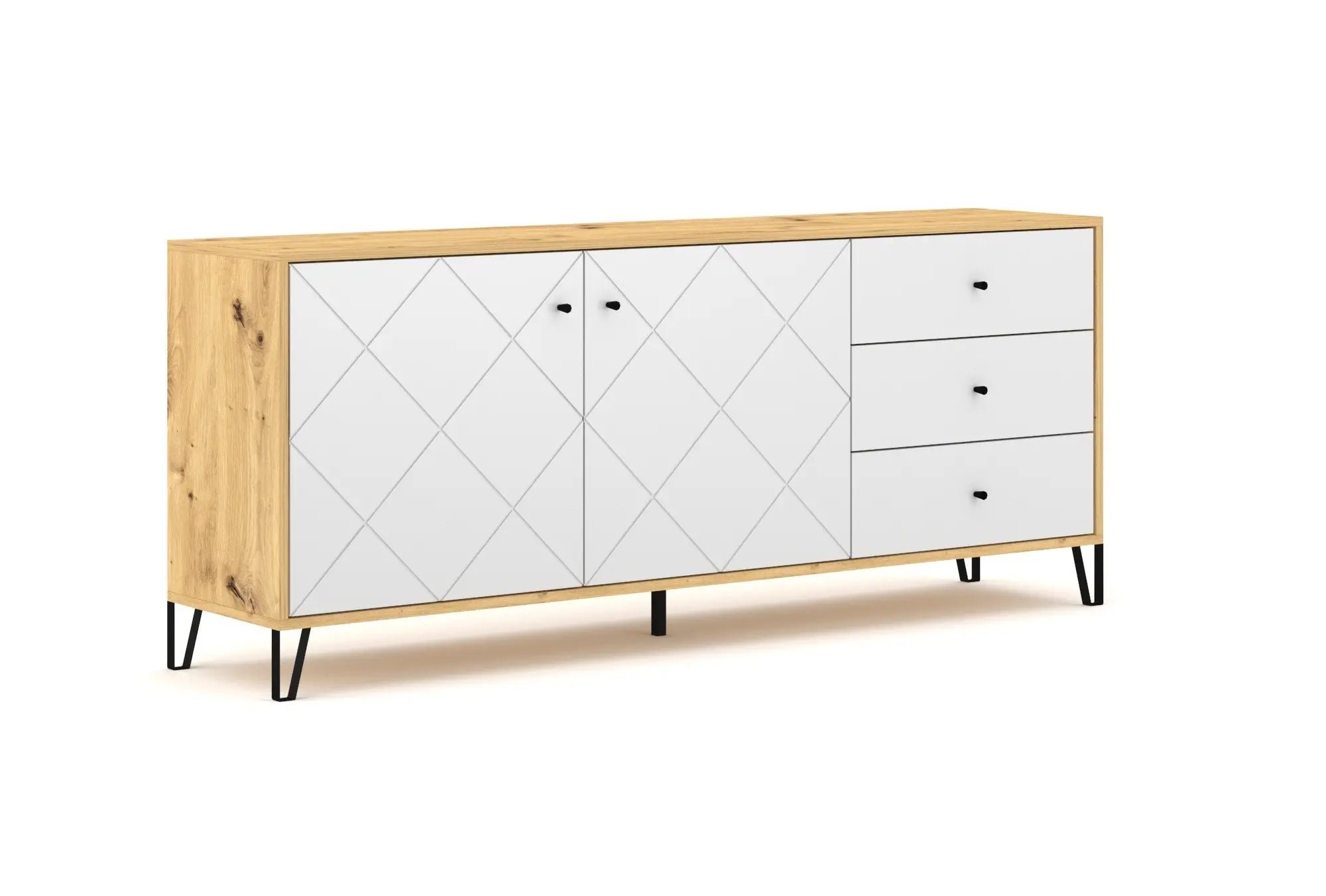 Vivaldi Komoda Bilbao 183 cm dub Artisan/bílá