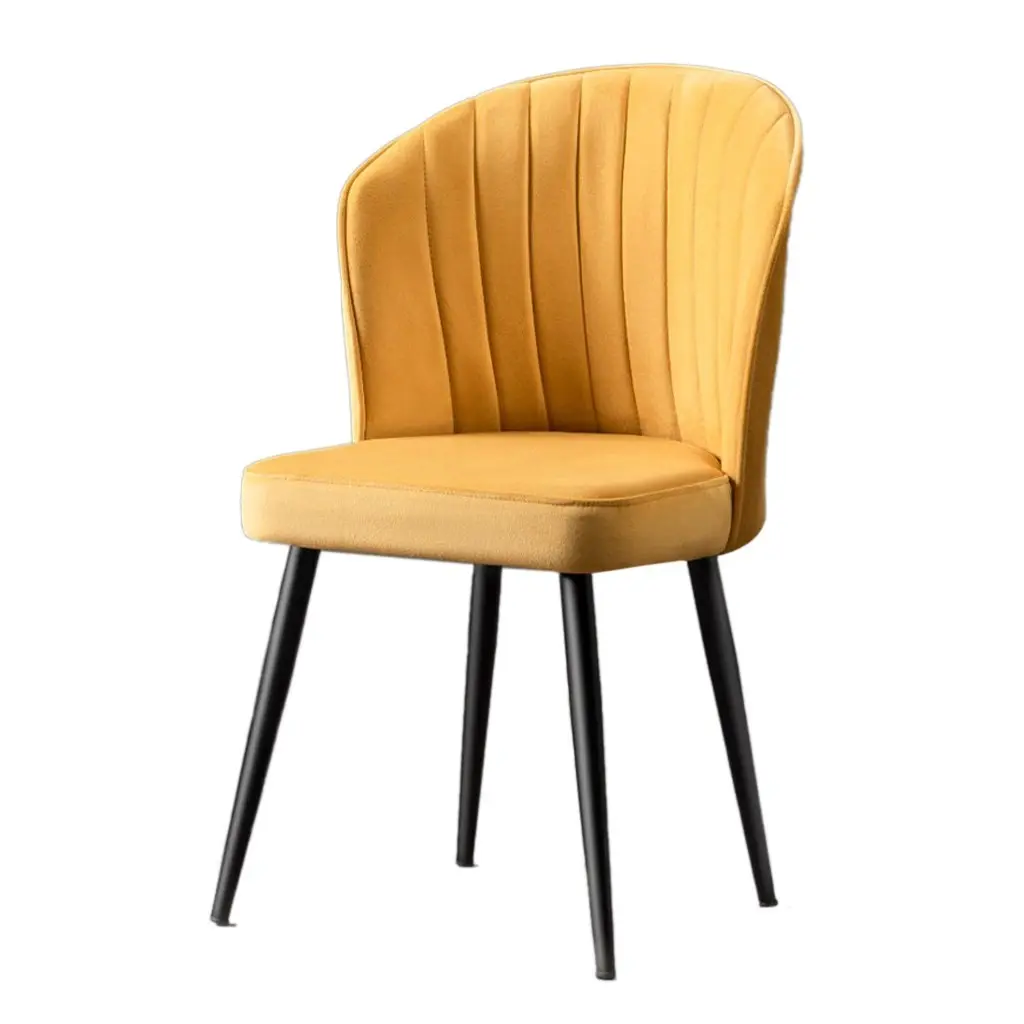 Kalune Design Sada 4 ks jídelních židlí Rubi černá/žlutá