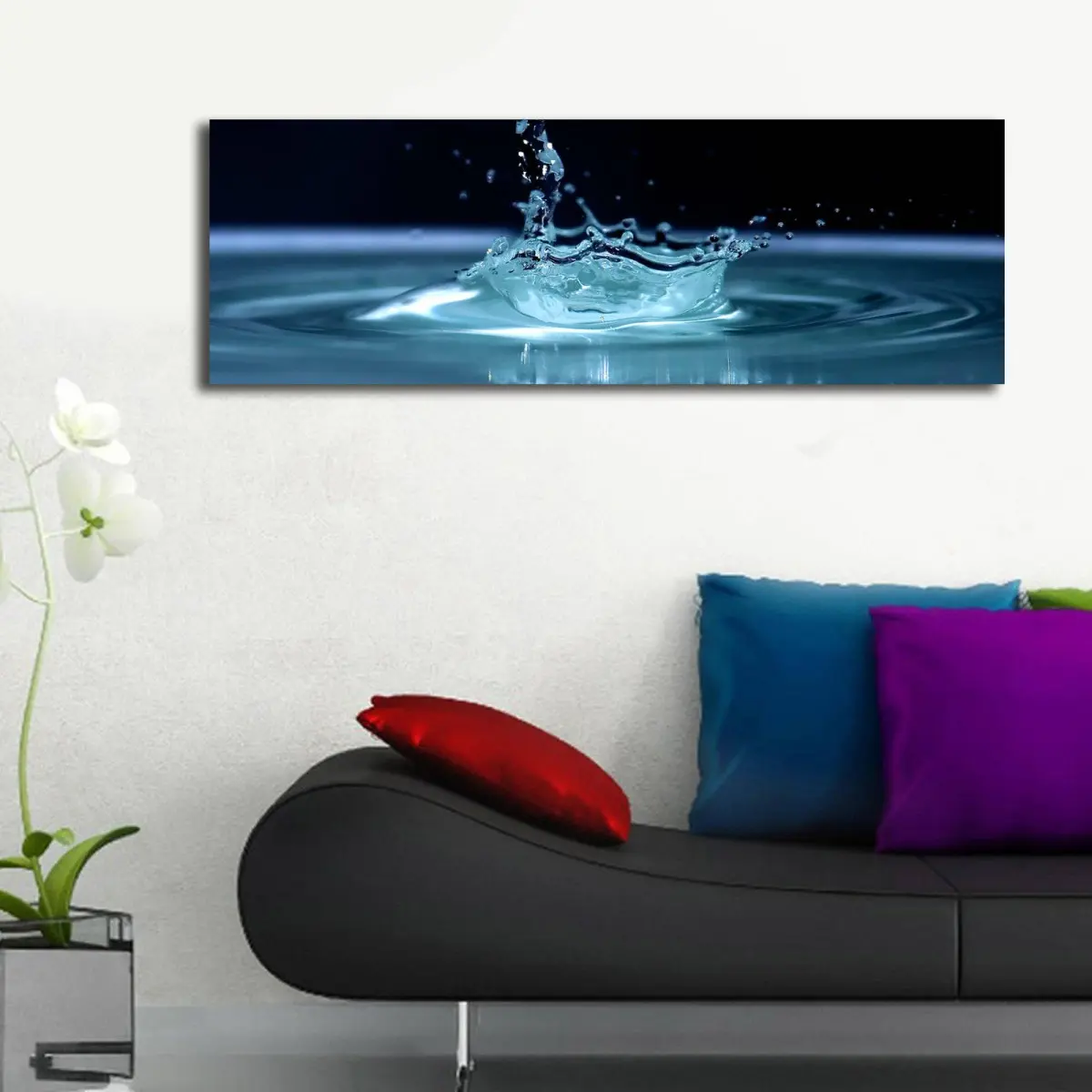 Wallity Obraz s LED osvětlením KAPKA VODY 41 30 x 90 cm