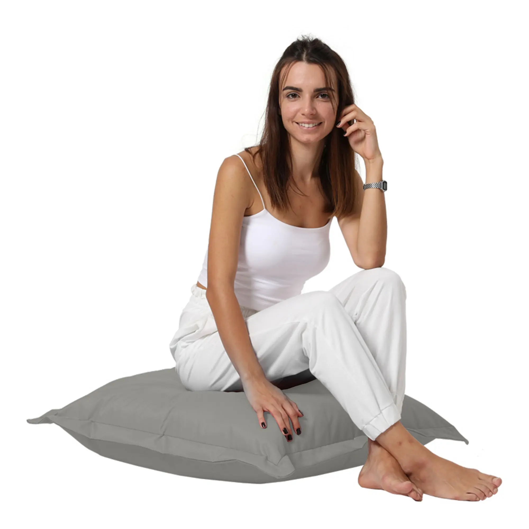 Hanah Home Zahradní sedací vak CUSHION 70x70 cm šedý
