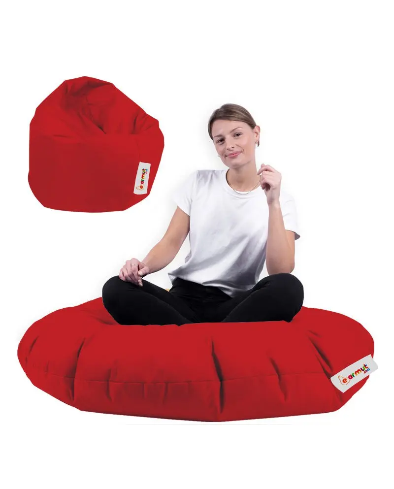 Hanah Home Zahradní sedací vak Lyzi 100x20 cm/ 65x65 cm červený