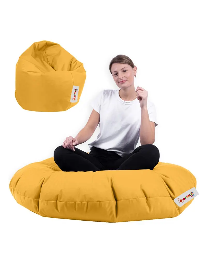 Hanah Home Zahradní sedací vak Lyzi 100x20 cm/ 65x65 cm žlutý