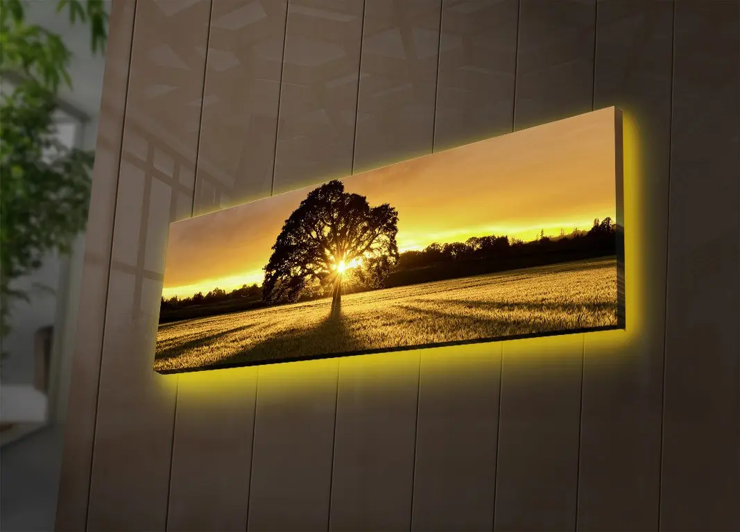 Hanah Home Obraz s led osvětlením Ledda Tree 90x30 cm
