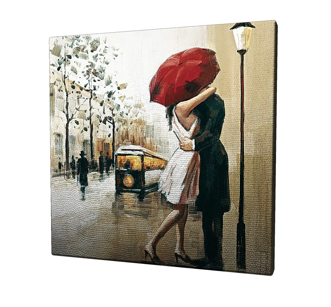 Wallity Obraz na plátně ROMANTICKÁ SCHŮZKA V DEŠTI 45 x 45 cm