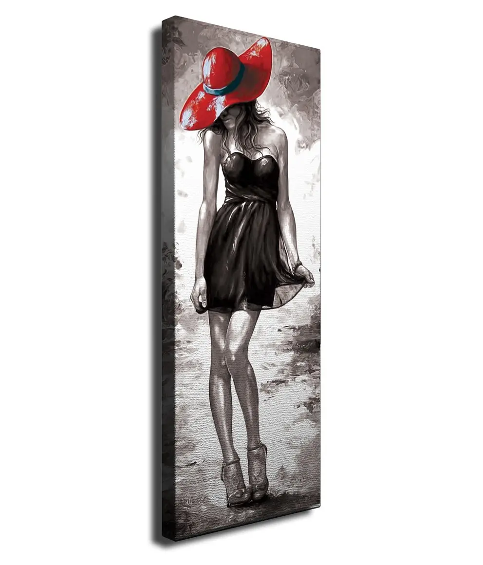 Wallity Obraz na plátně Beauty with hat PC107 30x80 cm