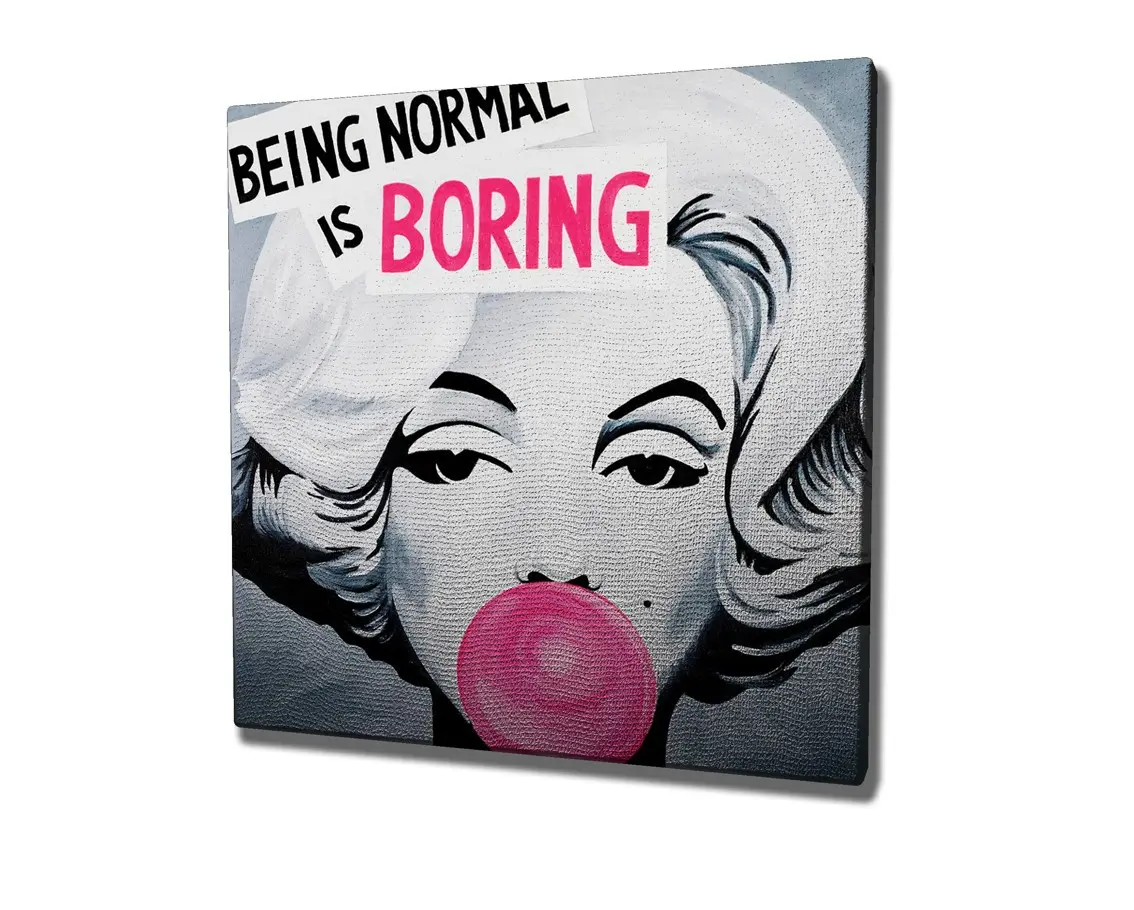 Wallity Obraz na plátně Being normal is boring KC237 45x45 cm