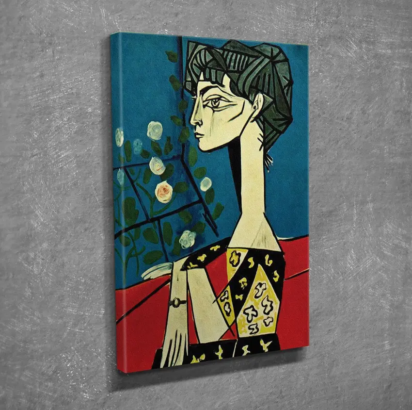 Wallity Obraz Jacqueline with Flowers 30x40 cm červený/modrý