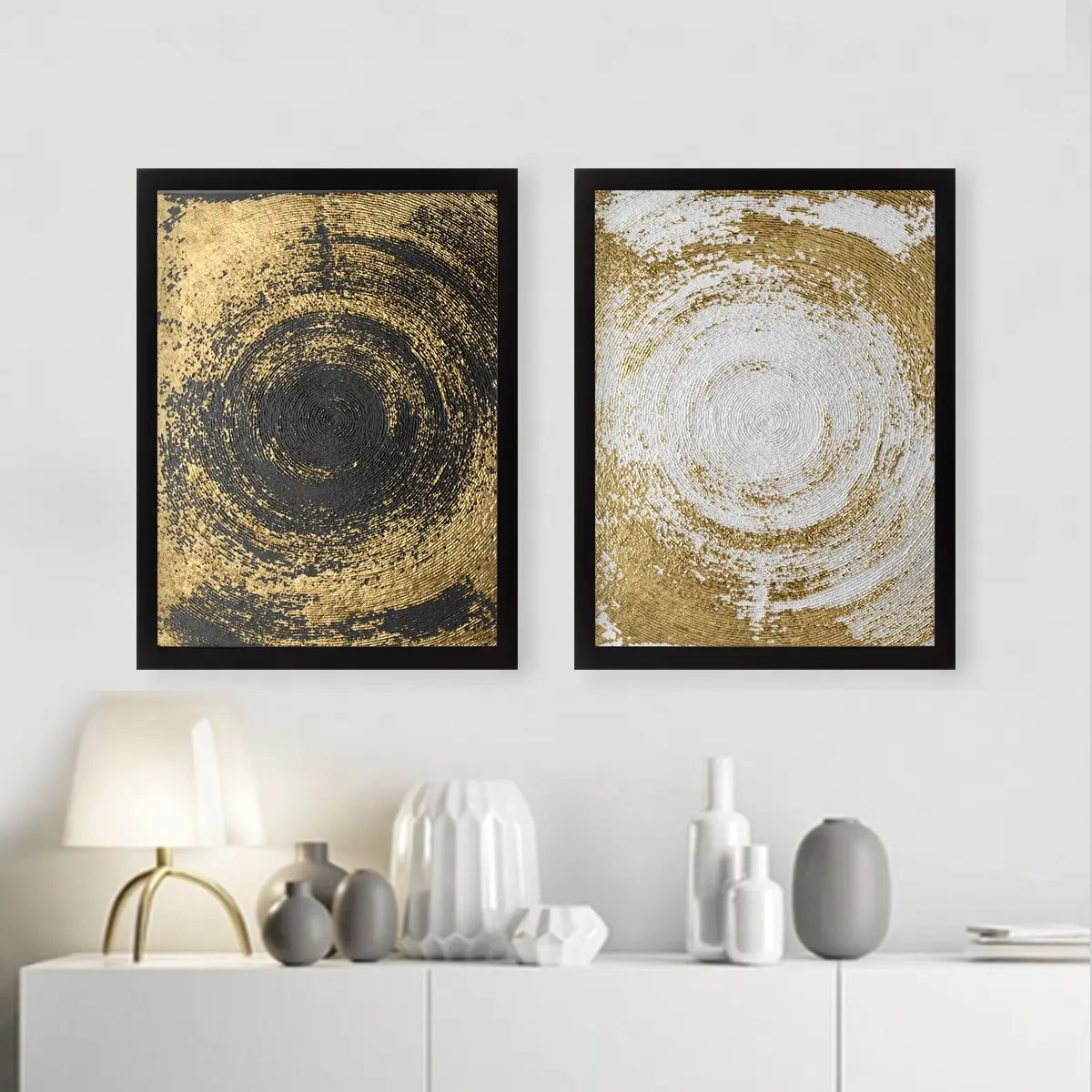Wallity Sada obrazů Lulu 2 ks 34x44 cm bílá/černá