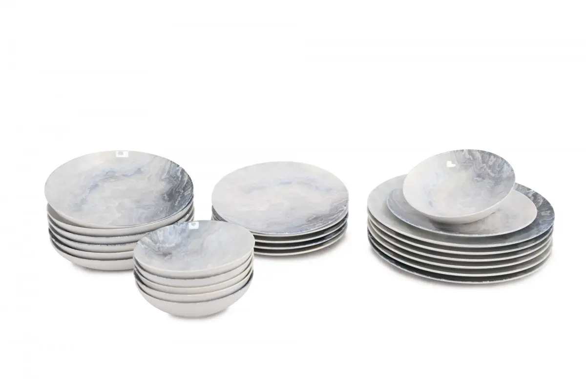 ASIR Porcelánová jídelní sada (24 ks) GBSATN24KY410050 Šedo-modré vlny