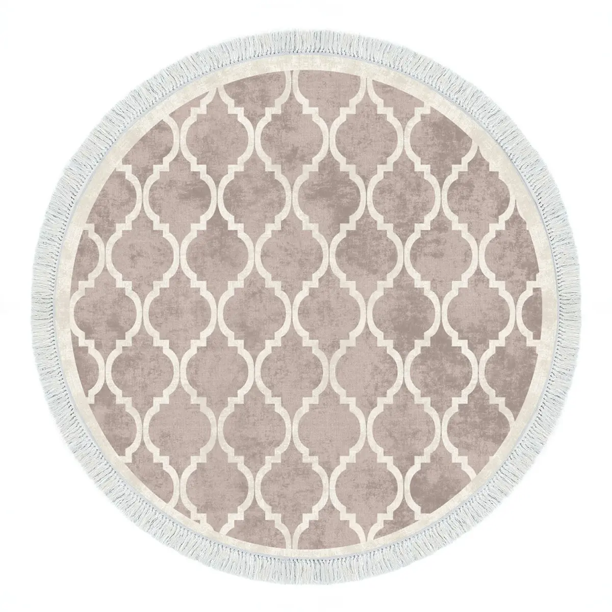 Conceptum Hypnose Kulatý koberec Fence 100 cm krémový/hnědý
