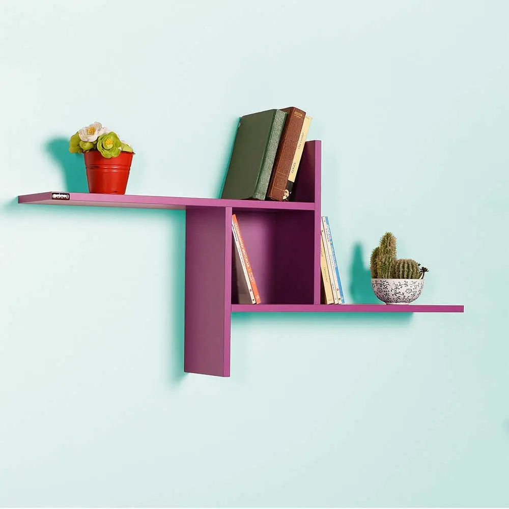 Kalune Design Nástěnná polička RAF 100x50 cm fialová