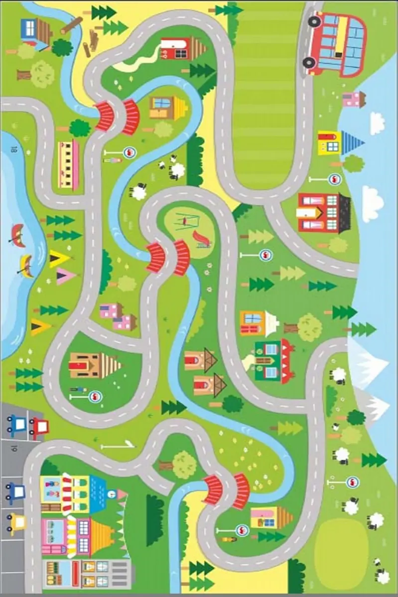 Conceptum Hypnose Dětský koberec Město 120x180 cm zelený