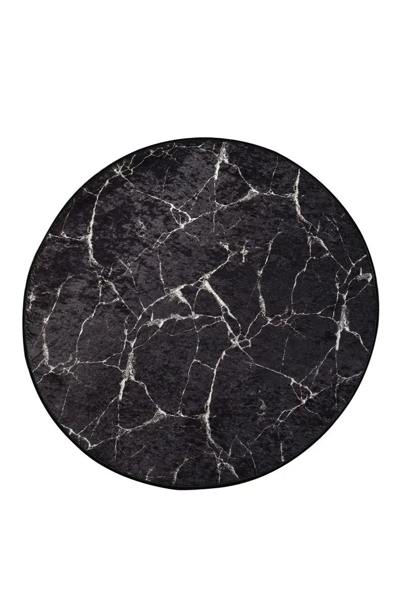 Conceptum Hypnose Kulatý koberec Black Marble 140 cm černý