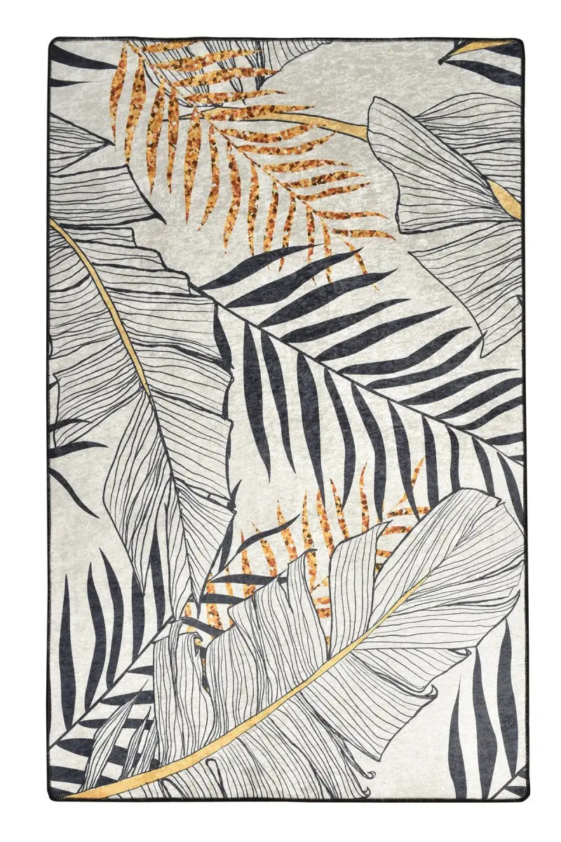Conceptum Hypnose Koberec Herbal 100x200 cm bílo-černý/zlatý