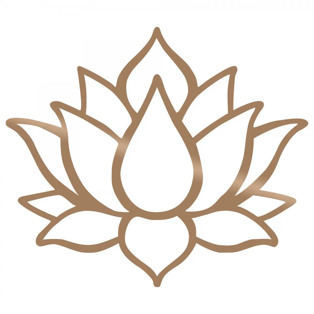 Hanah Home Nástěnná kovová dekorace Lotus 50x43 cm měděná