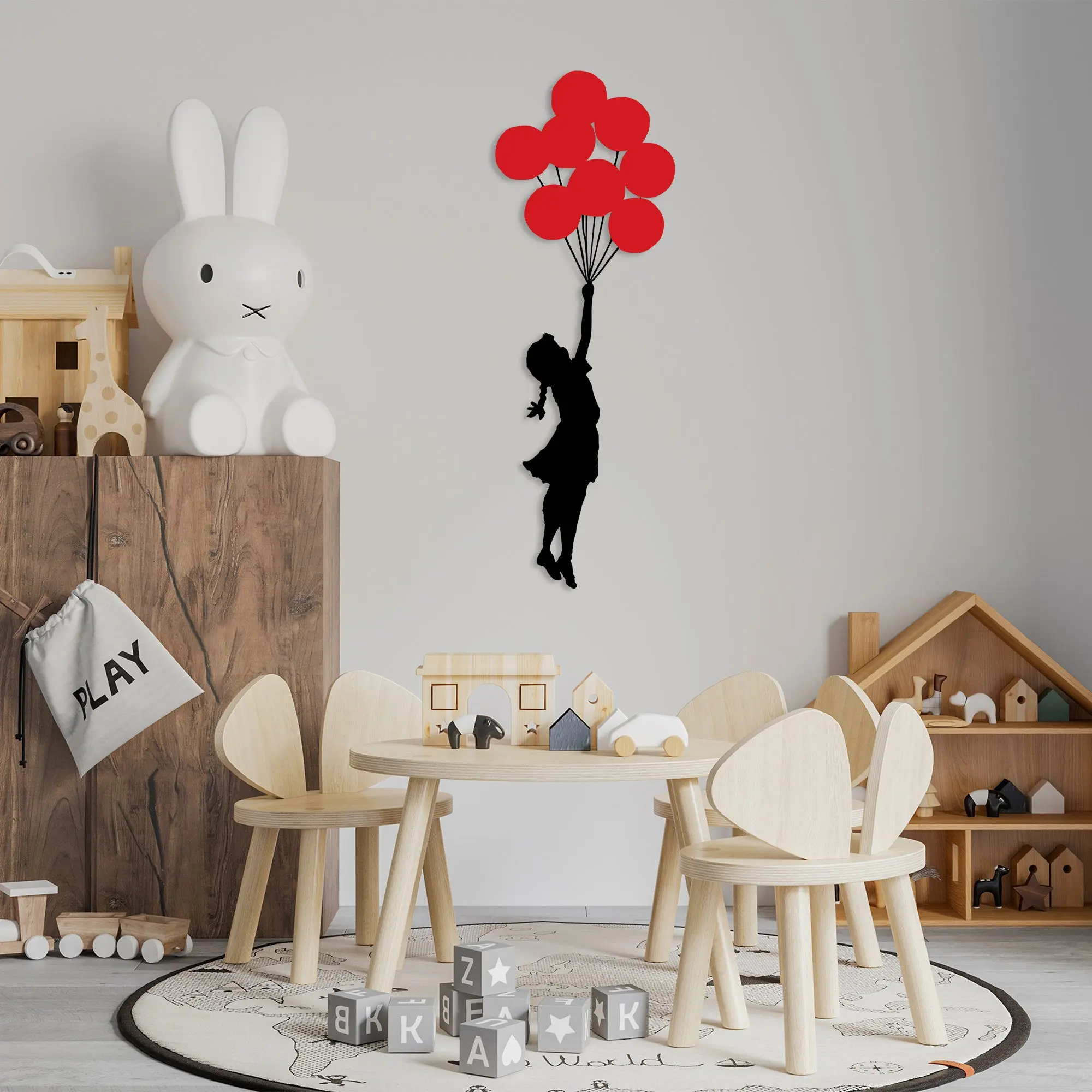 Dekorativní kovový doplněk na zeď Banksy - 11