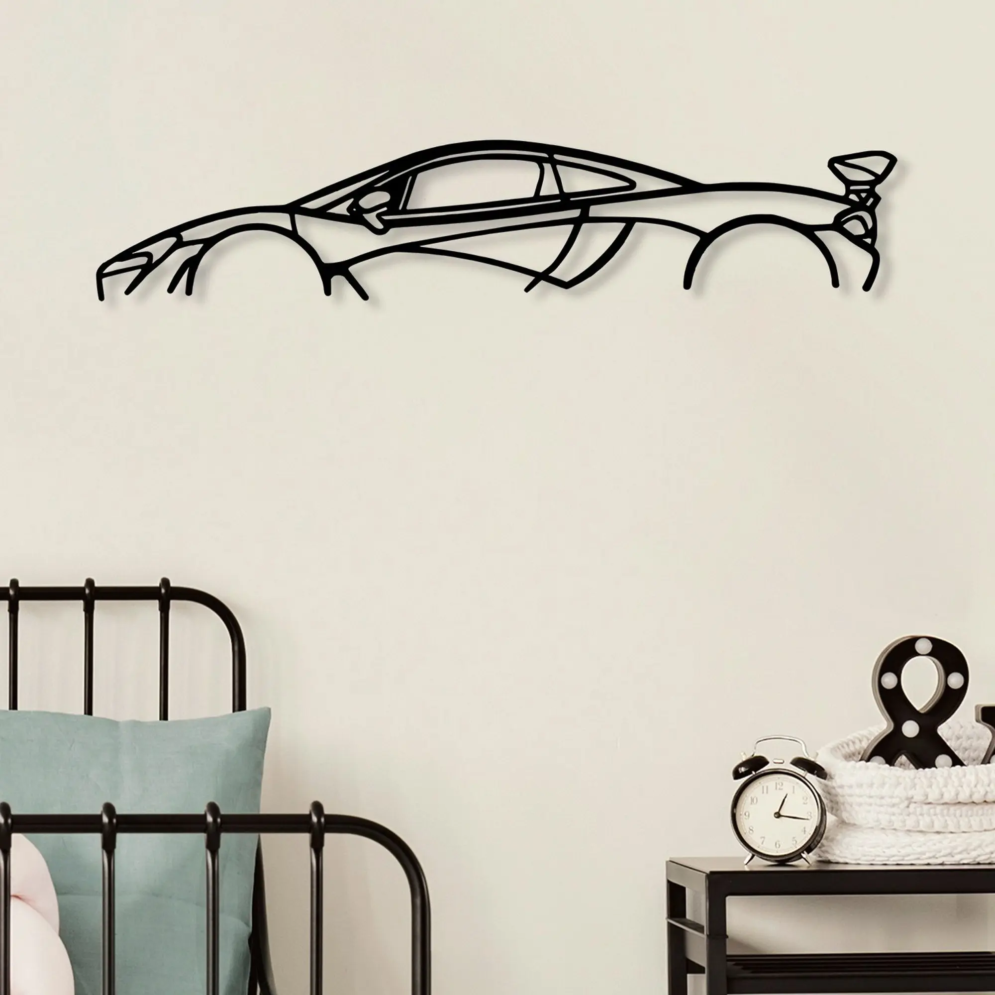 Dekorativní kovový doplněk na zeď Mclaren P1 Silhouette