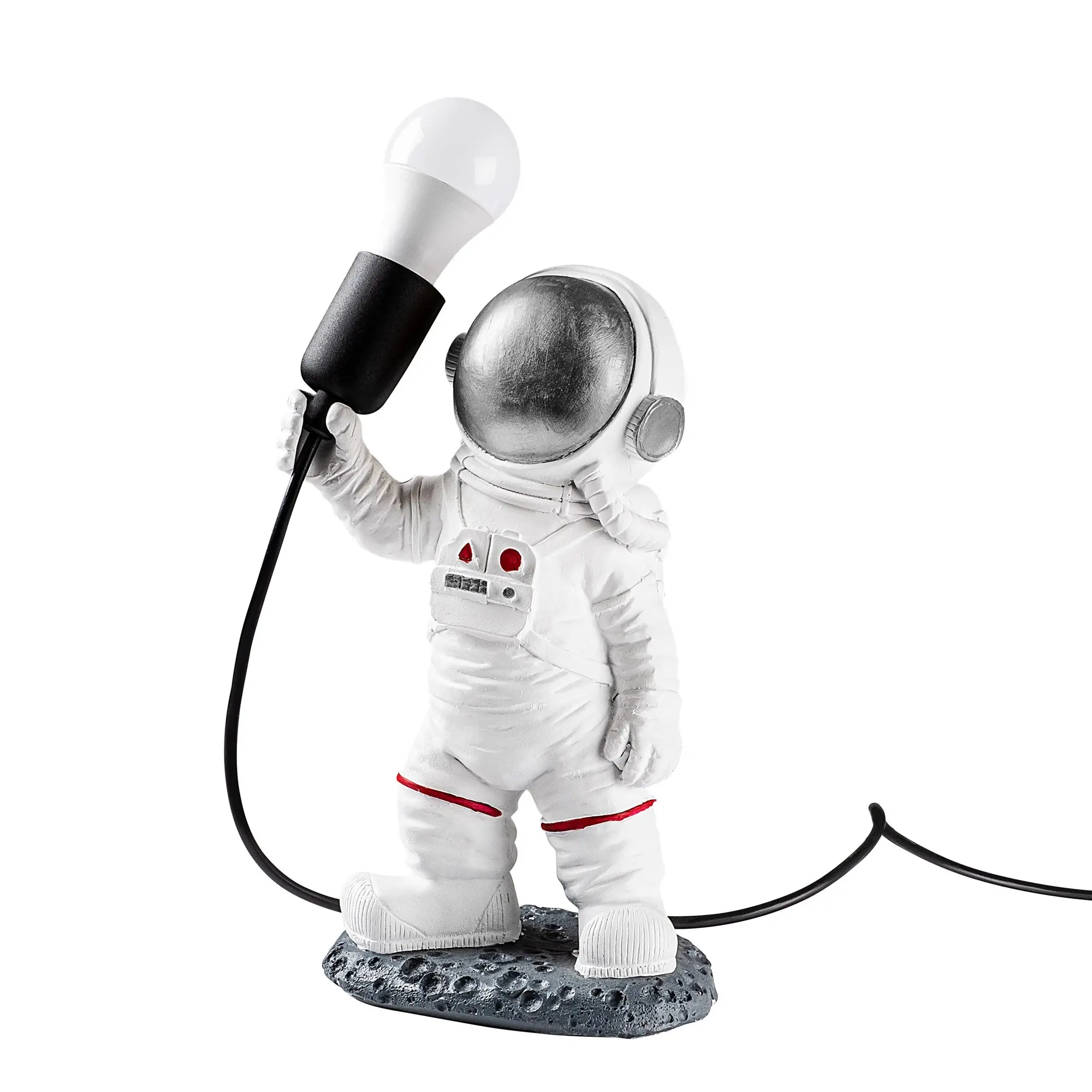 Opviq Stolní lampa Astronaut stříbrná/bílá