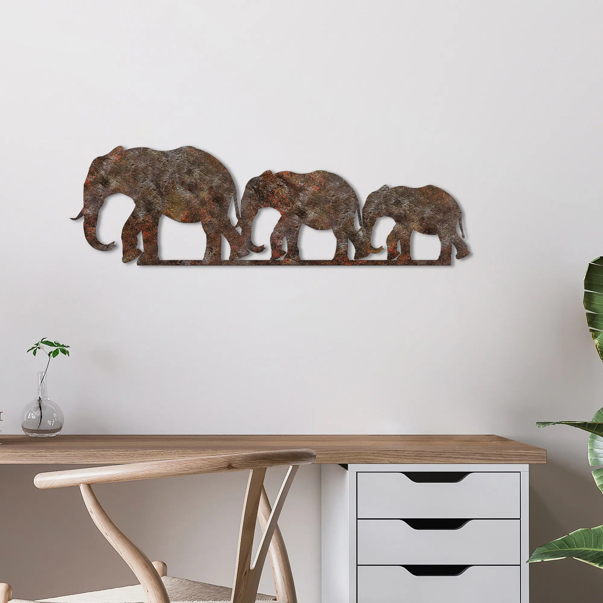 Wallity Nástěnná kovová dekorace Rusty Elephant 1 vícebarevná