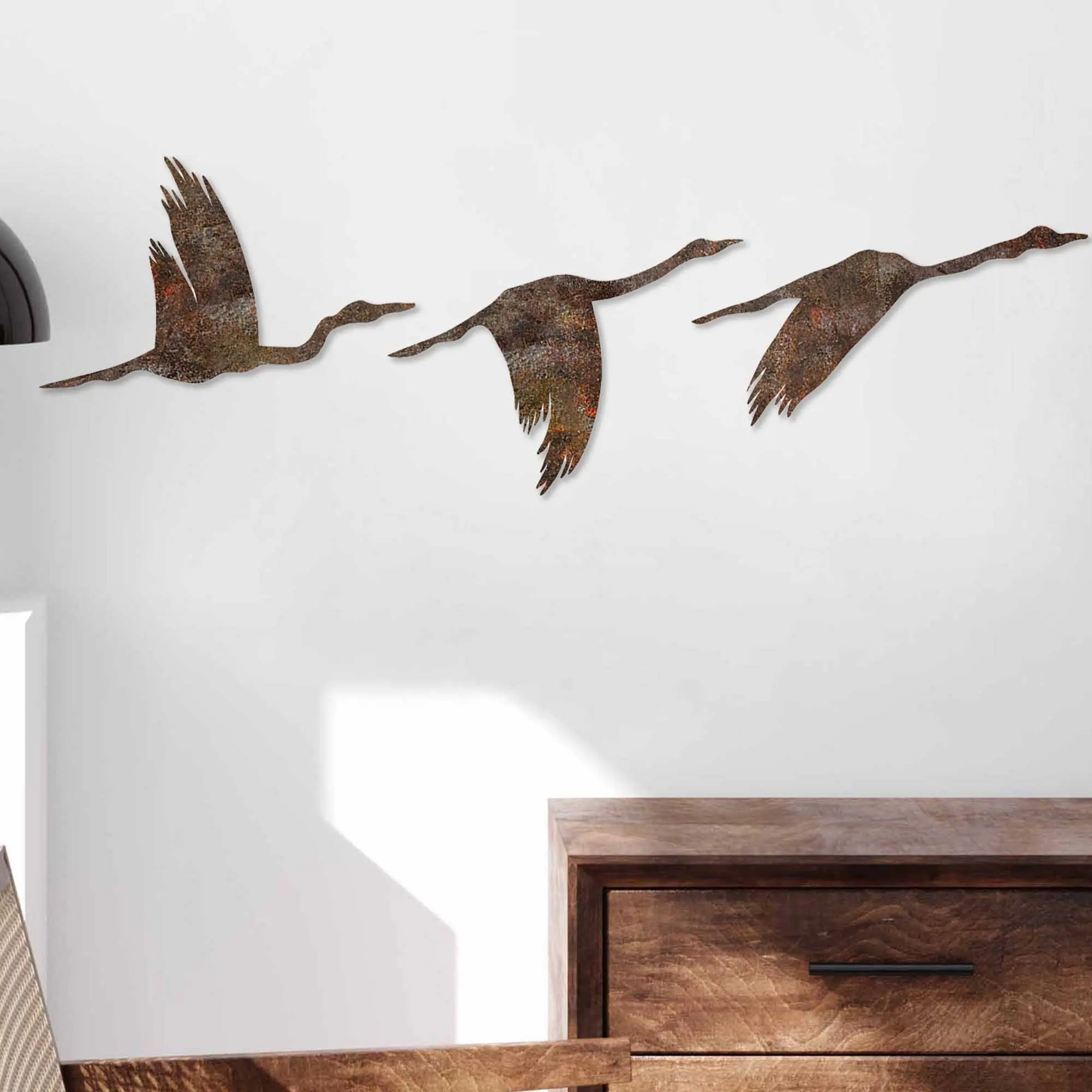 Dekorativní kovový doplněk na zeď Rusty Birds 1
