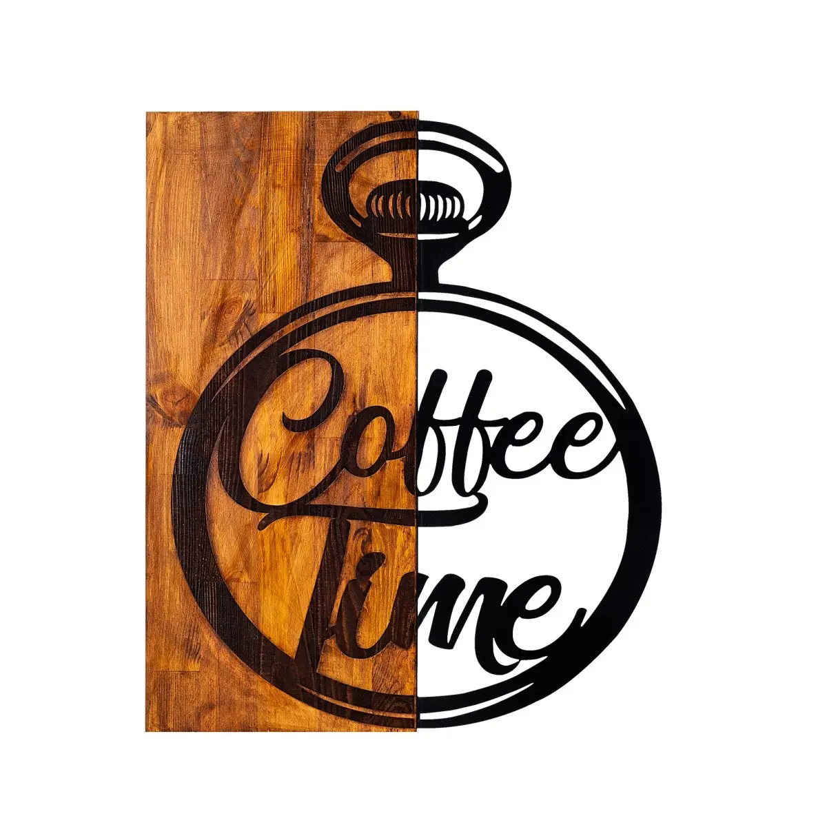 ASIR Nástěnná dekorace dřevo COFFEE TIME 47 x 58 cm