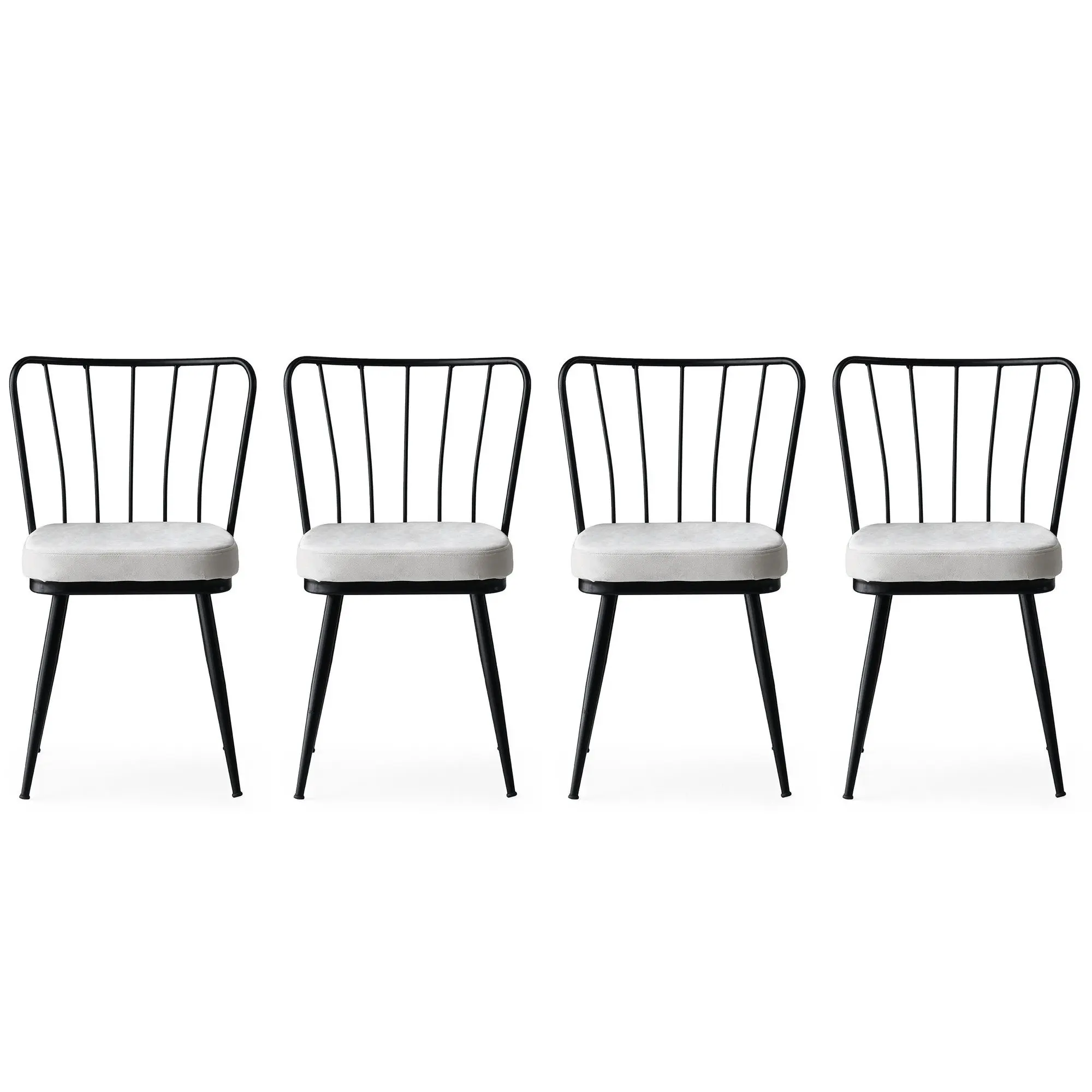 Kalune Design Sada 4 ks jídelních židlí Yildiz černá/světle šedá