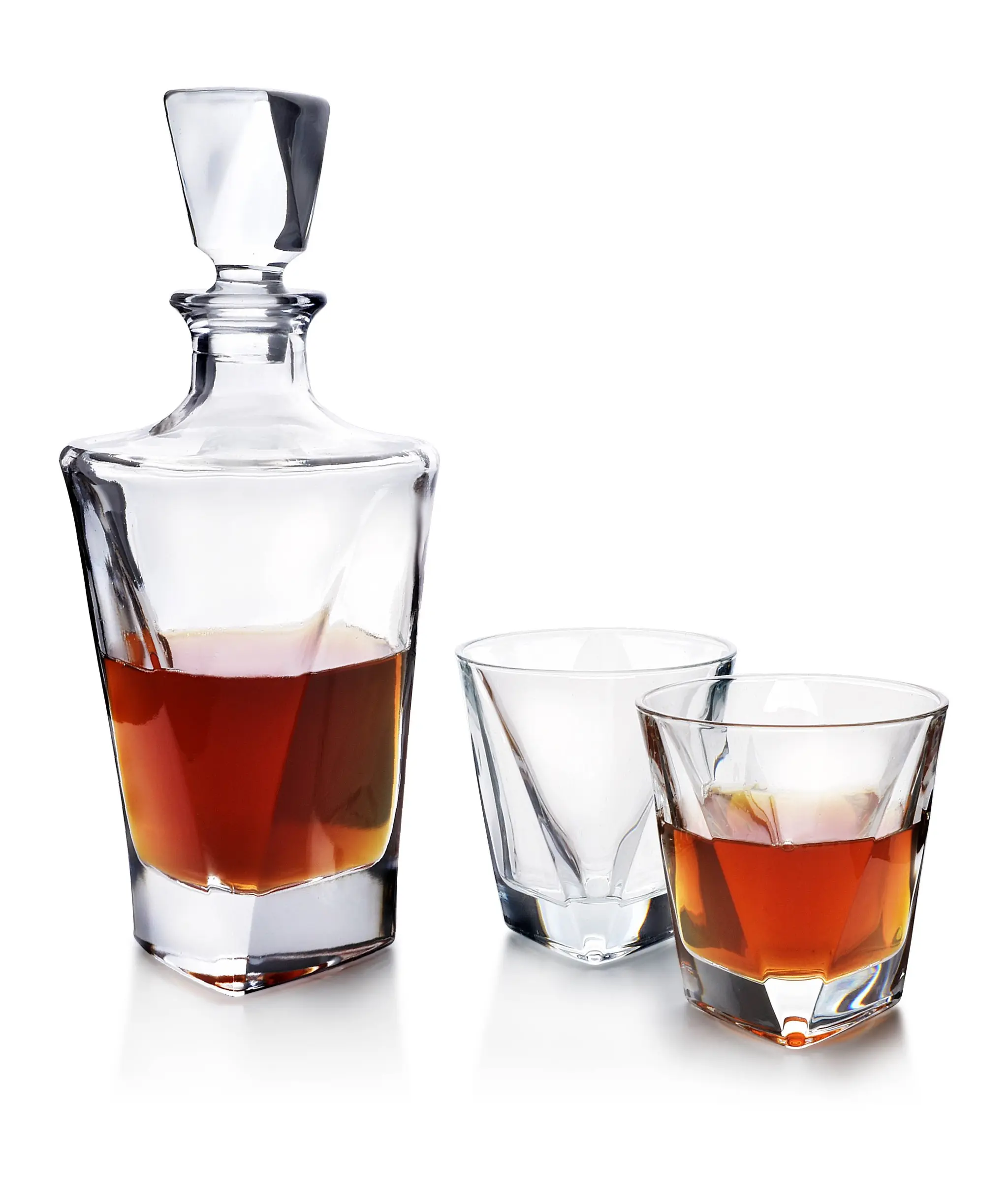 Mondex Likérová sada 6 skleniček a karafy se zabroušeným hrdlem EVA TRIANGLE 280ml/780ml čirá