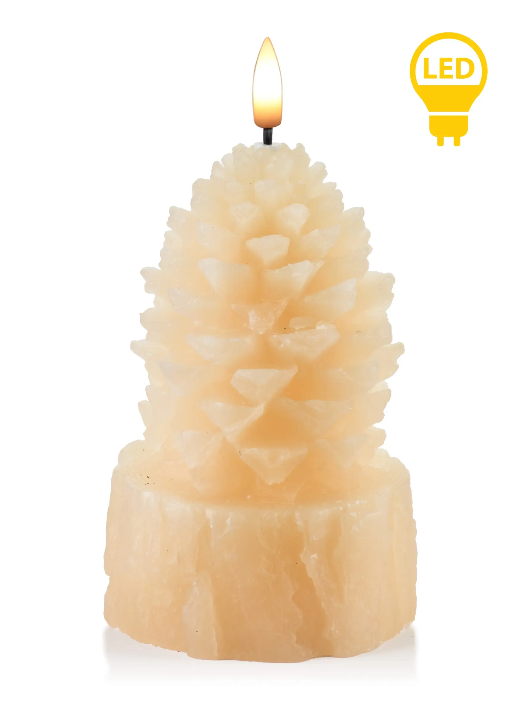Mondex Vánoční LED dekorativní svíčka Nikolao Tre 15,5 cm krémová