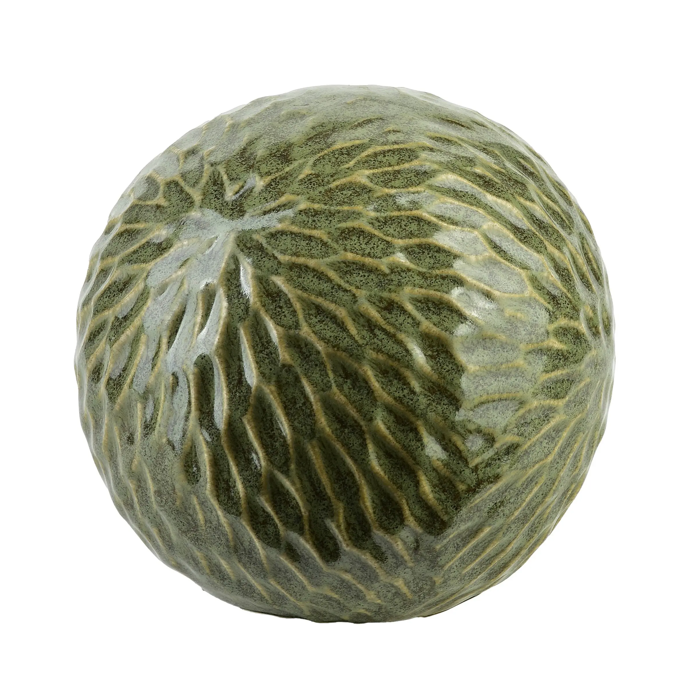 Mondex Keramická dekorativní koule Saggio Pattern 10 cm zelená