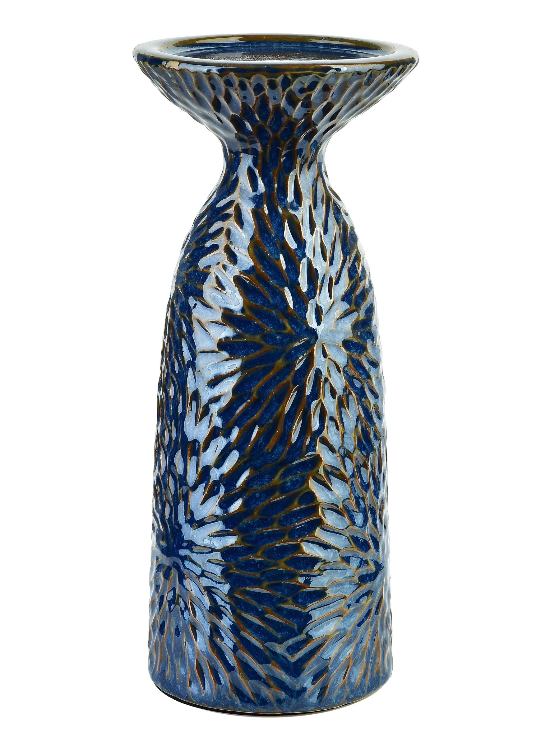 Mondex Keramický svícen YARINE BLUE 25 cm modrý