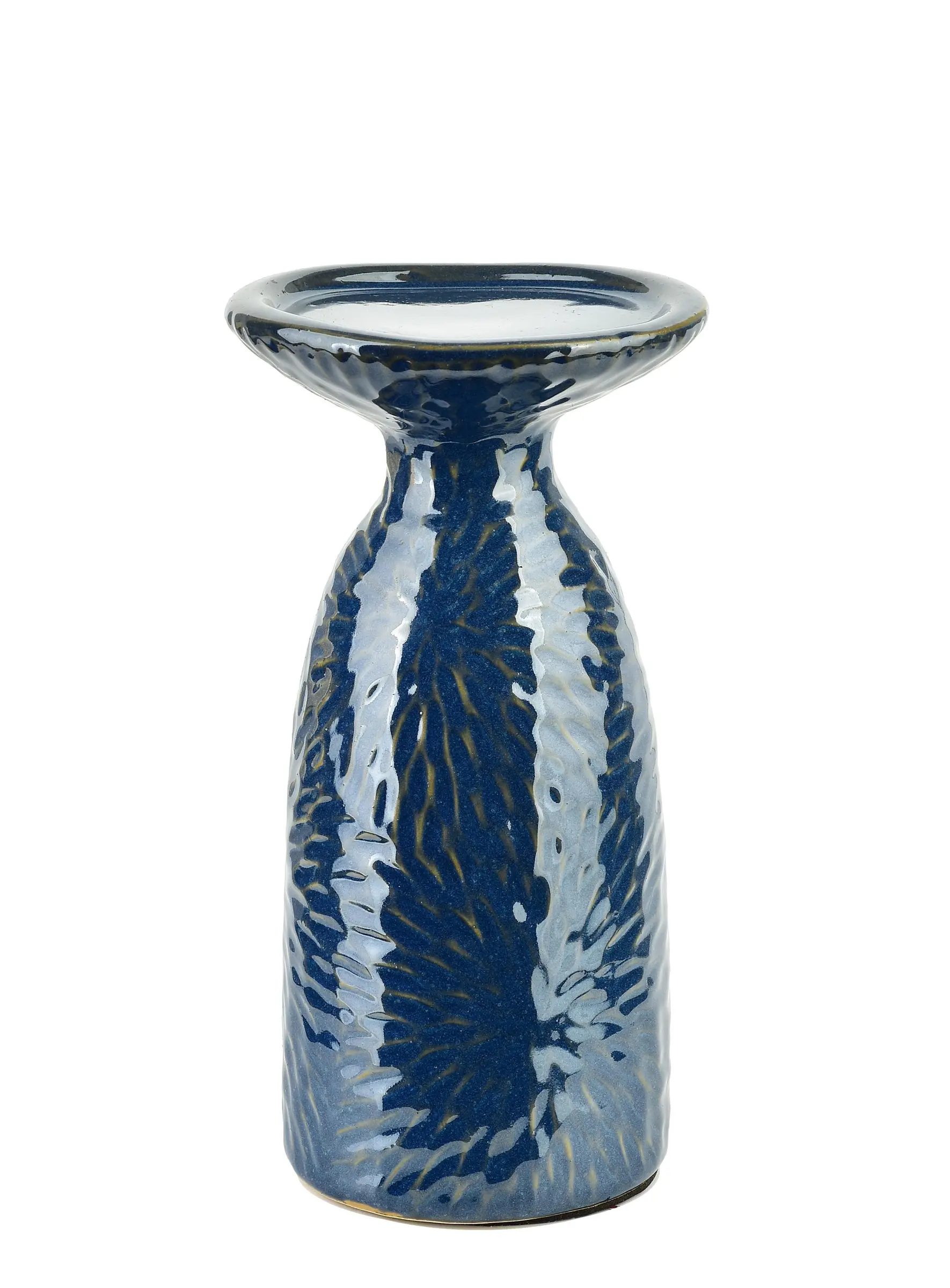 Mondex Keramický svícen YARINE BLUE 20 cm modrý