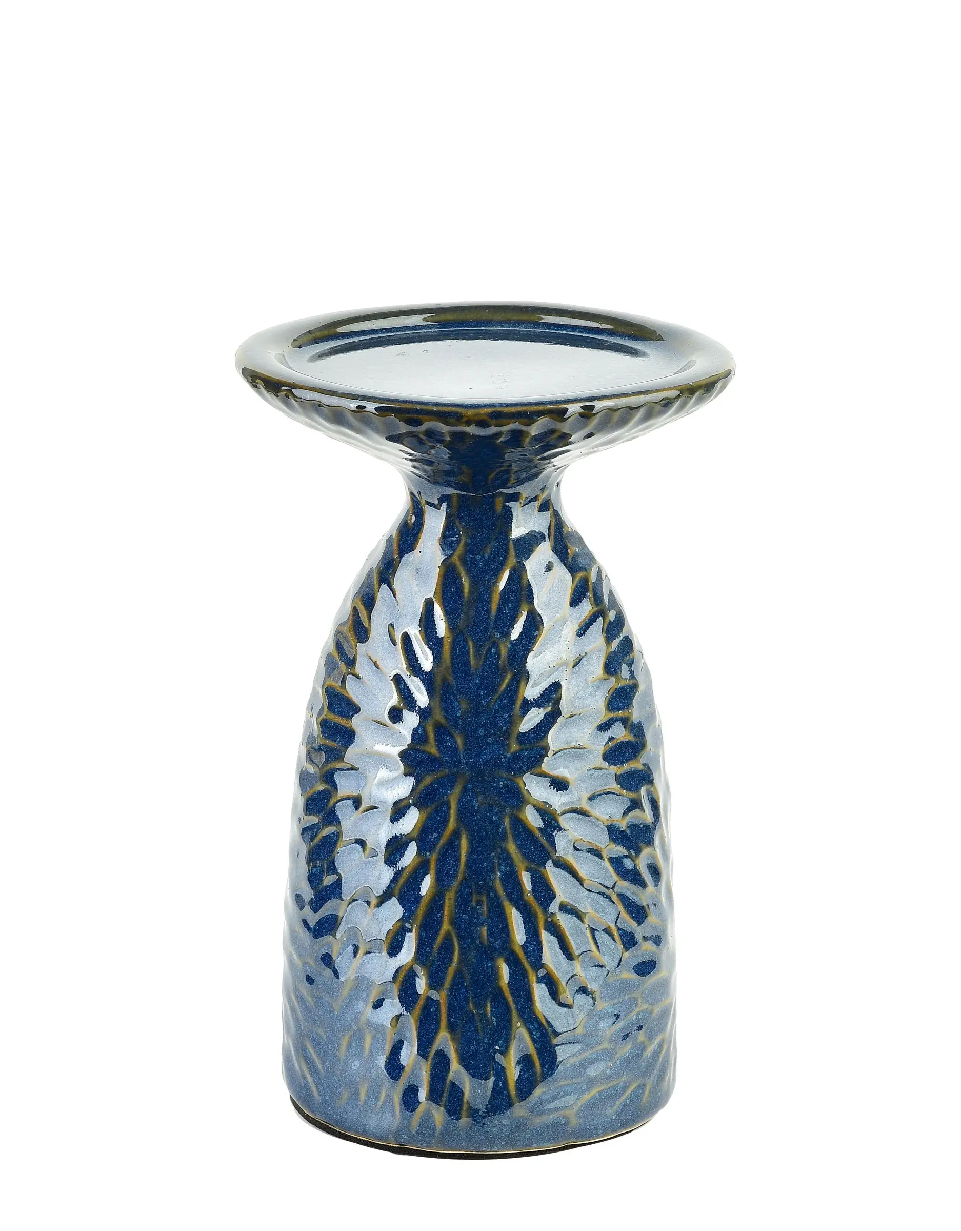 Mondex Keramický svícen YARINE BLUE 16,5 cm modrý