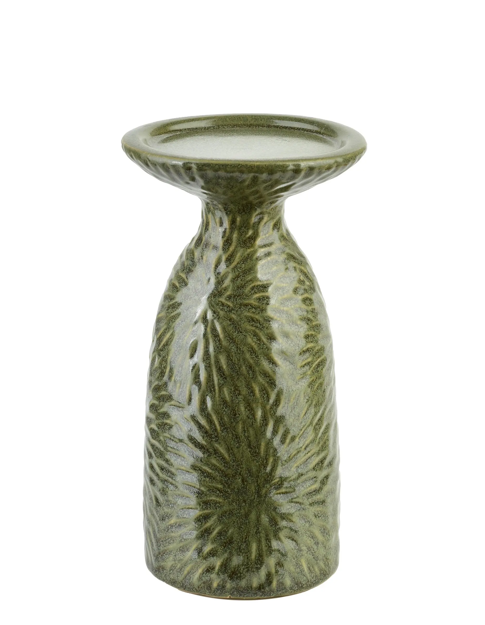Mondex Keramický svícen YARINE GREEN 20 cm zelený