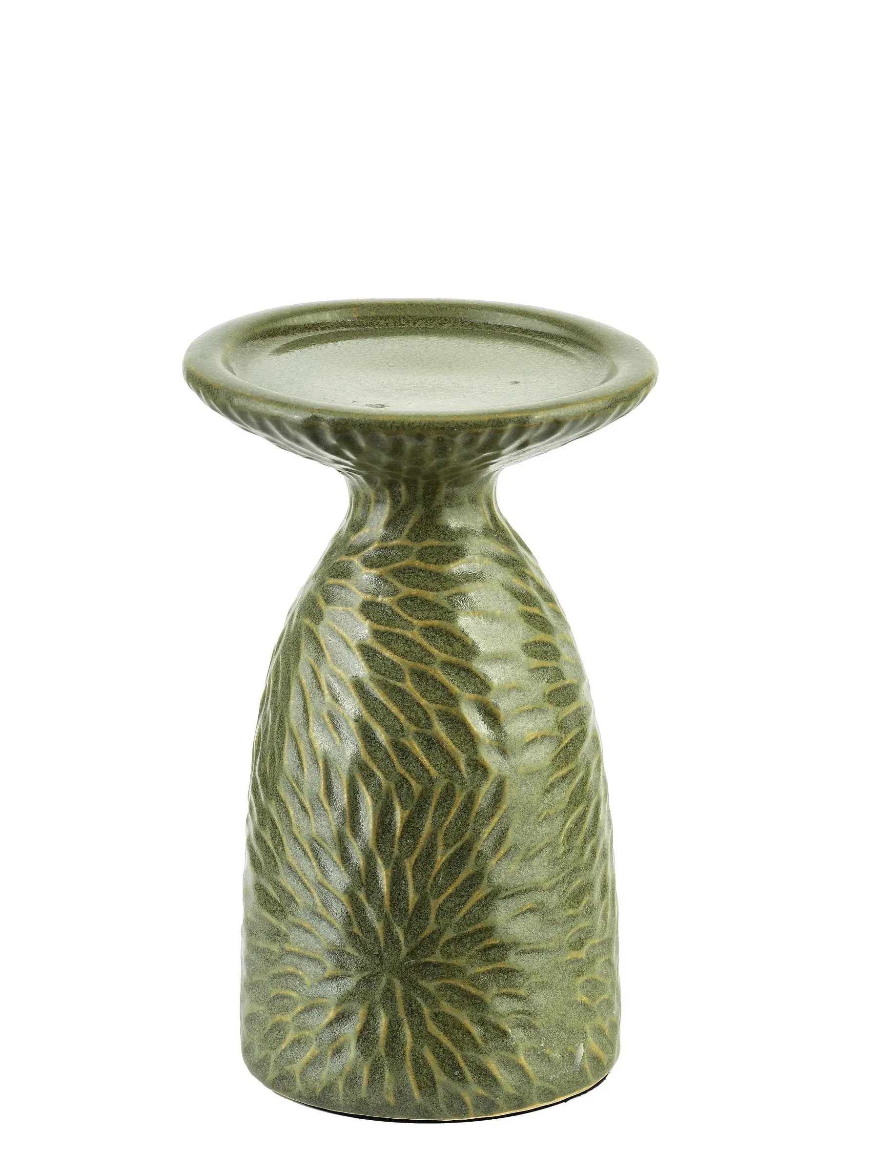Mondex Keramický svícen YARINE GREEN 16,5 cm zelený