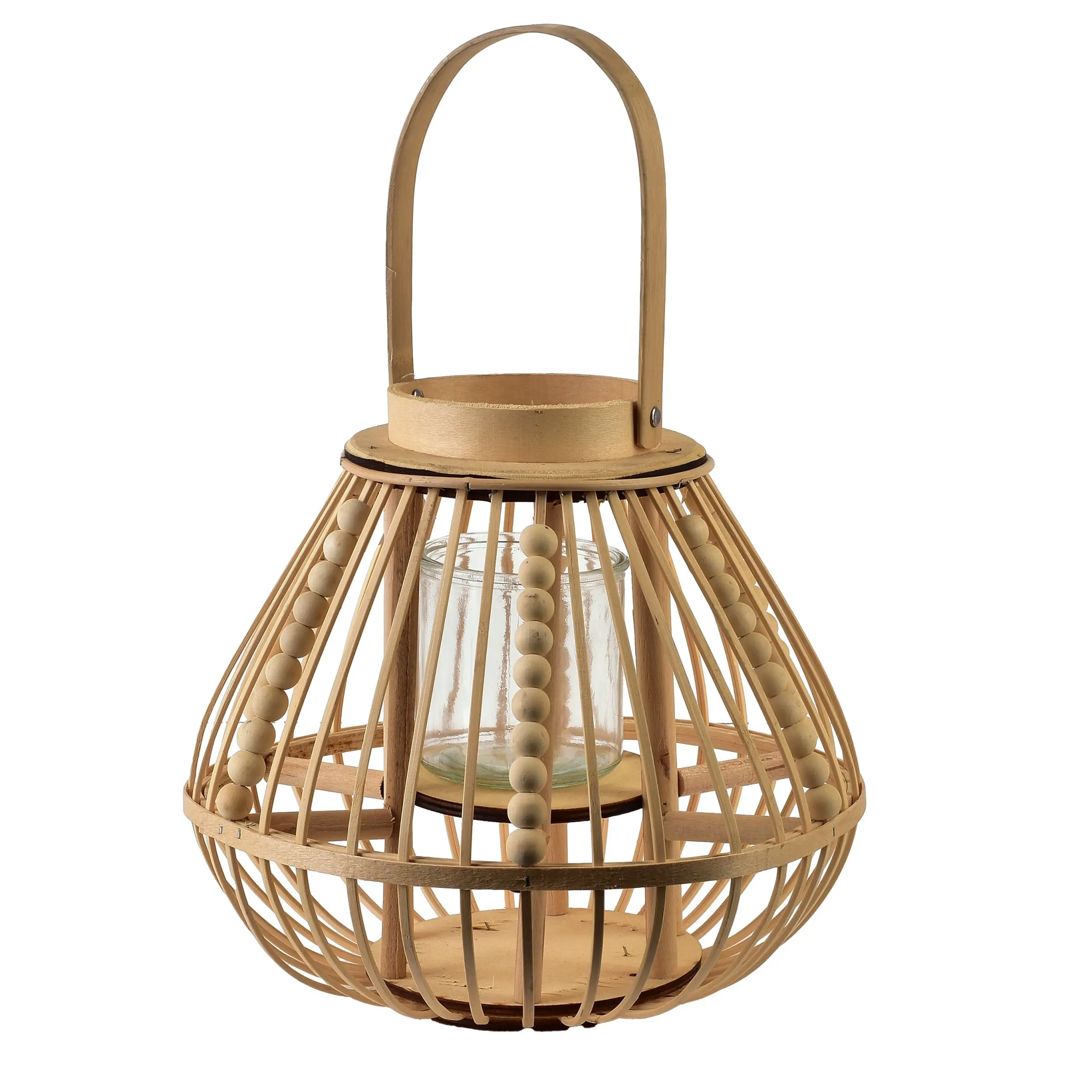 Mondex Proutěná lucerna LUCIE Natural 30x28 cm hnědá