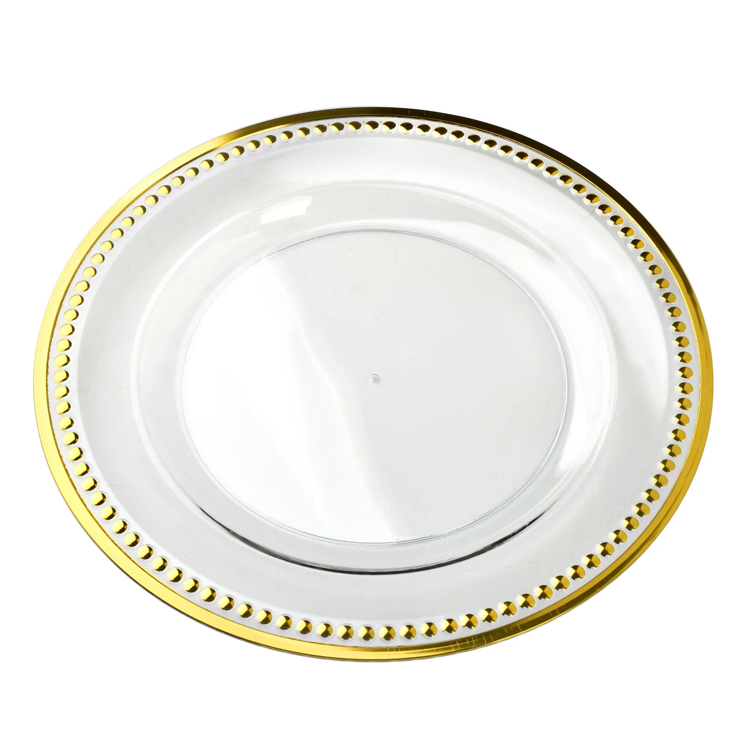Mondex Dekorativní talíř BLANCHE CLEAR 33 cm zlatý