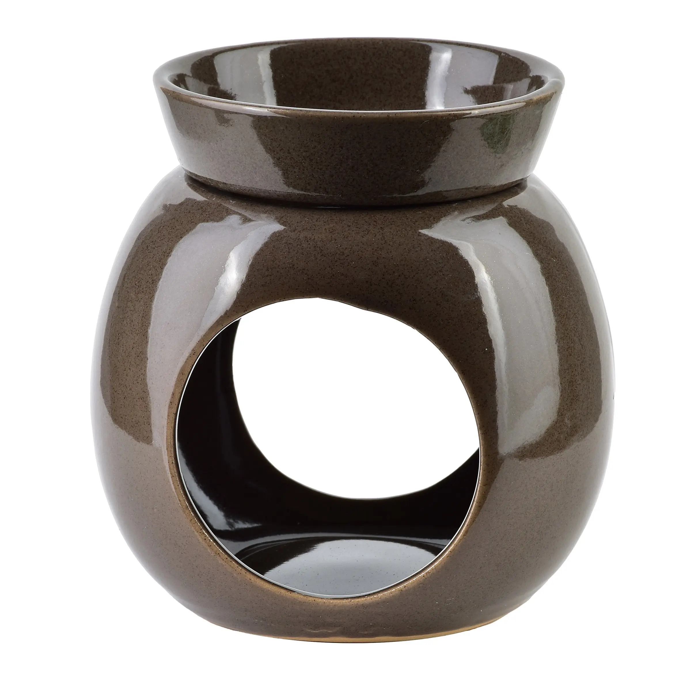 Mondex Keramická aroma lampa LULUO 12,5 cm tmavě hnědá