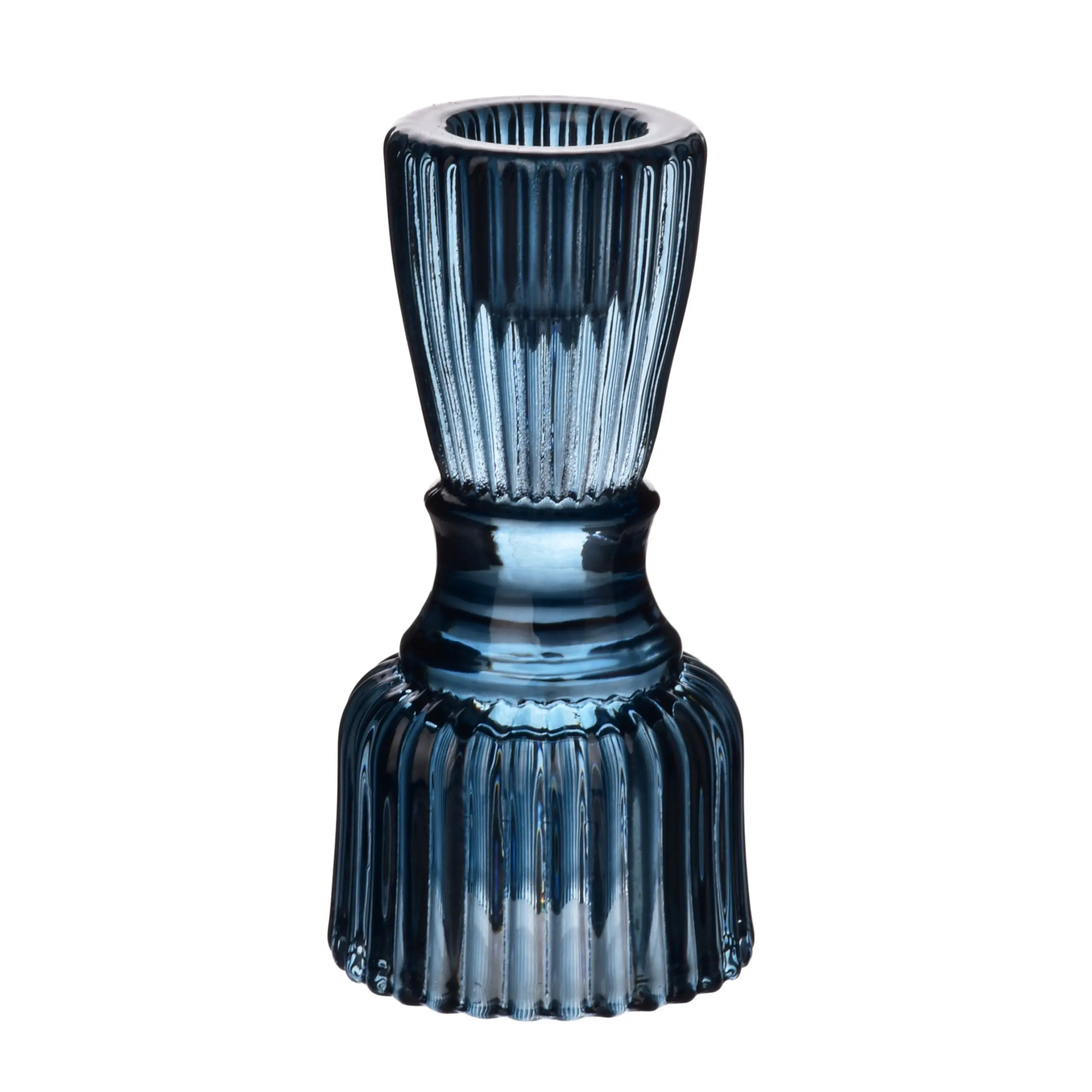 Mondex Skleněný svícen PATRICIA BLUE 5,1x10,2 cm modrý