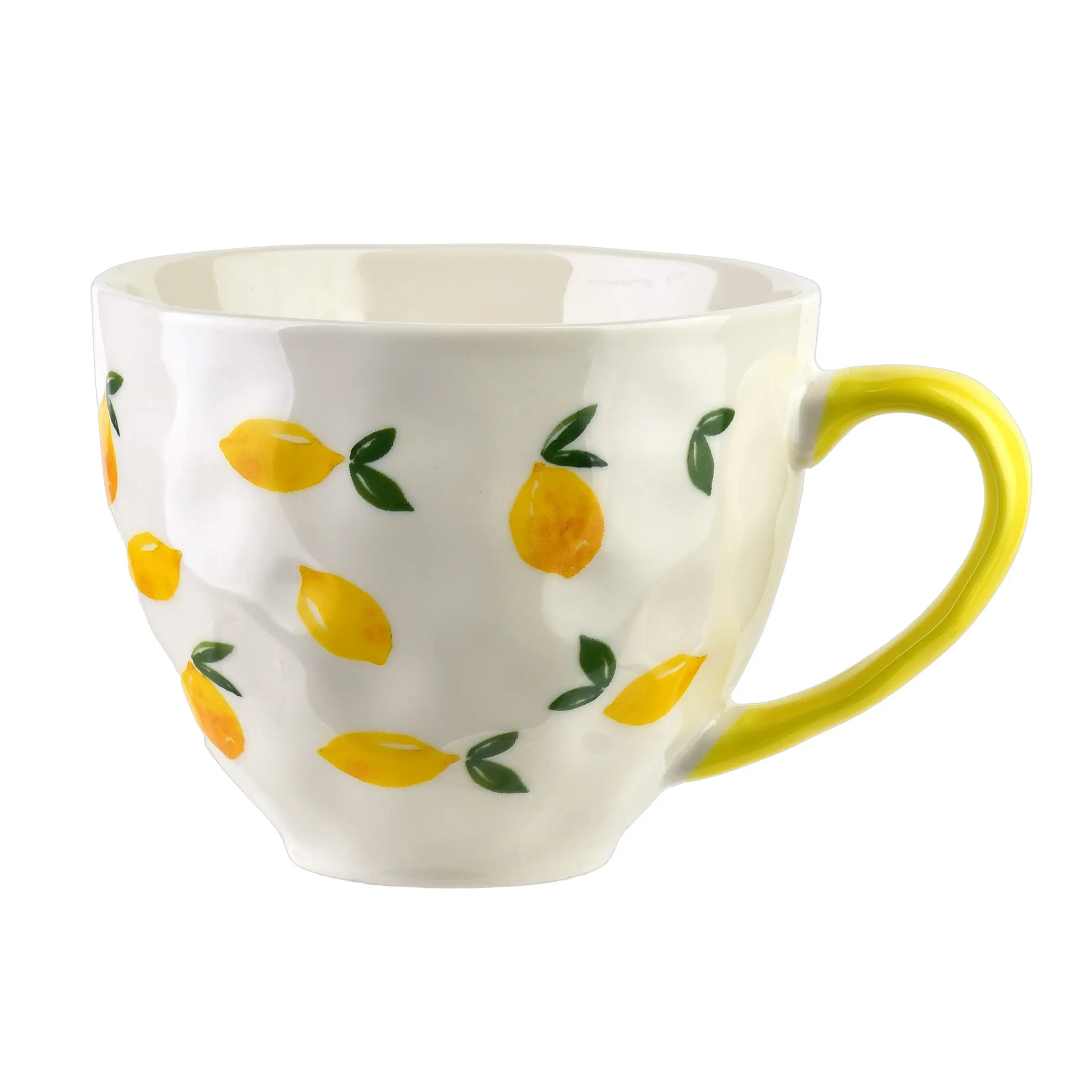 Affekdesign Porcelánový hrnek LIMONE 400 ml bílý/žlutý