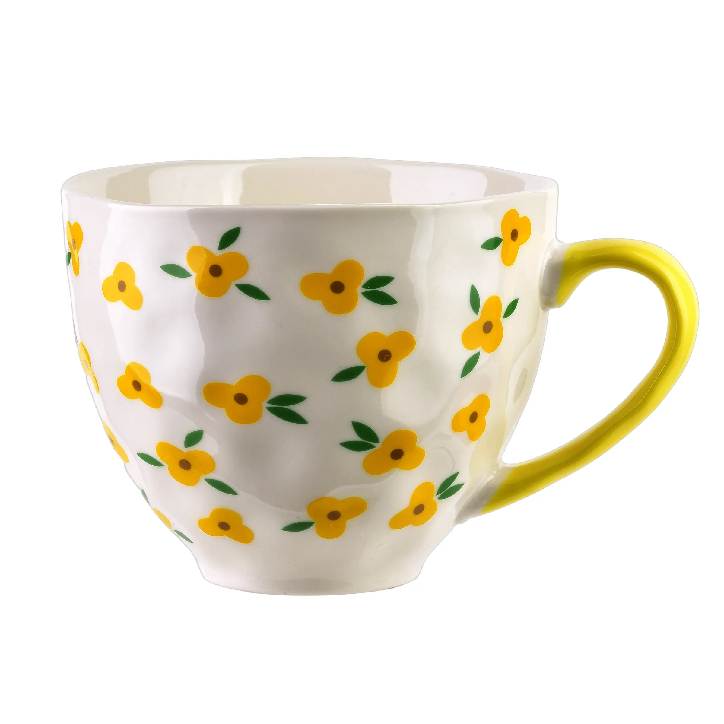 Affekdesign Porcelánový hrnek FLORELLA 400 ml bílý/žlutý