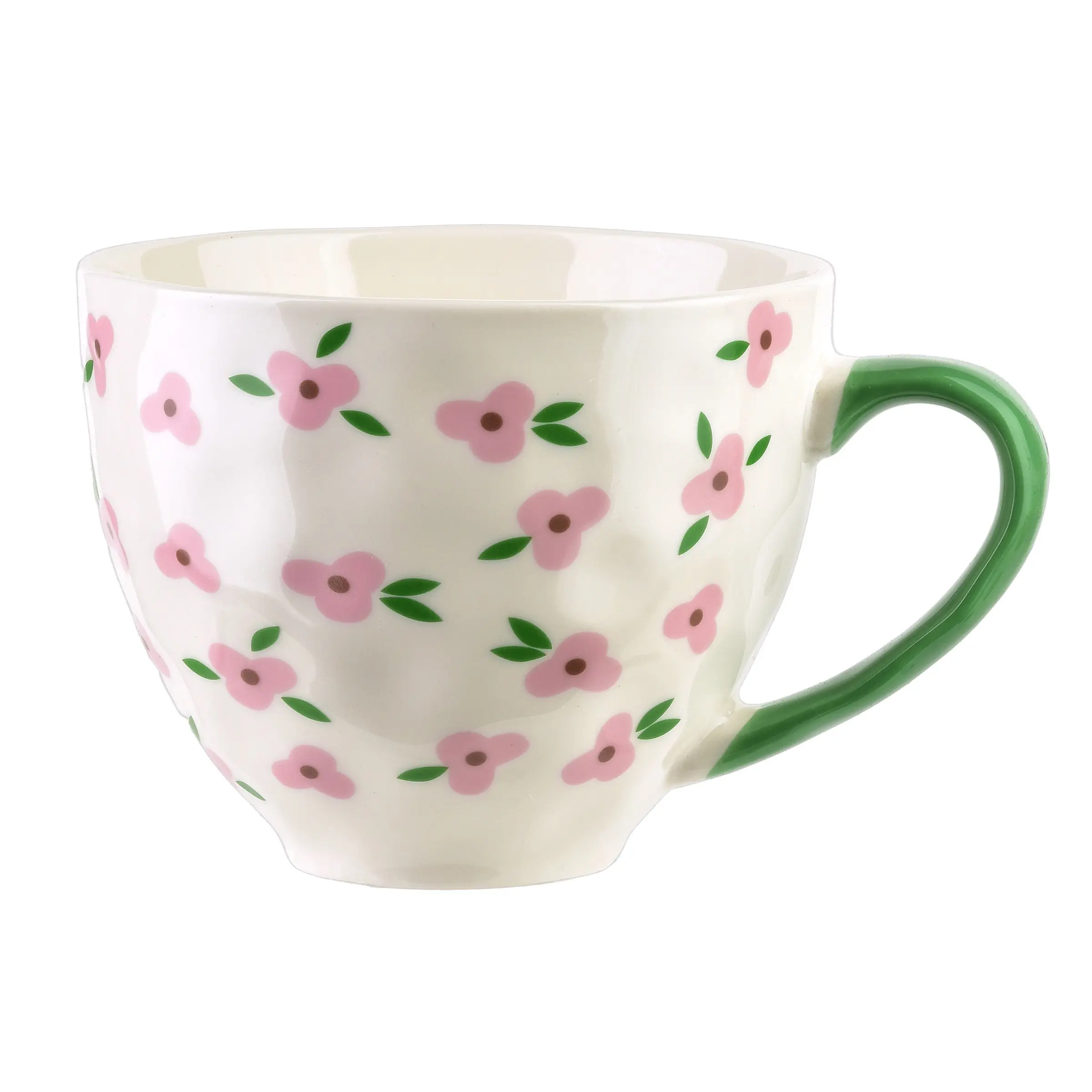 Affekdesign Porcelánový hrnek FLORELLA 400 ml růžovo-bílý